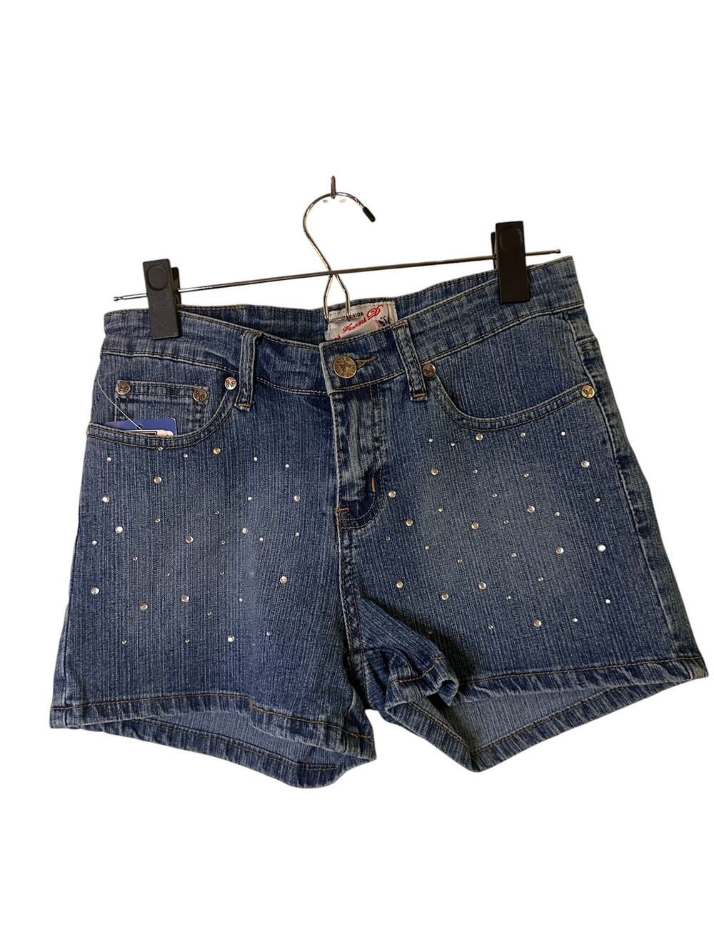 Jeans D. Blue Jewel Studded Stretch Denim Jean Shorts Women Sz S